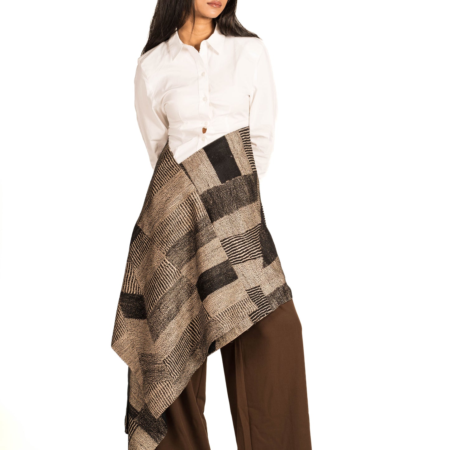 Monochrome Terrain Kantha Scarf