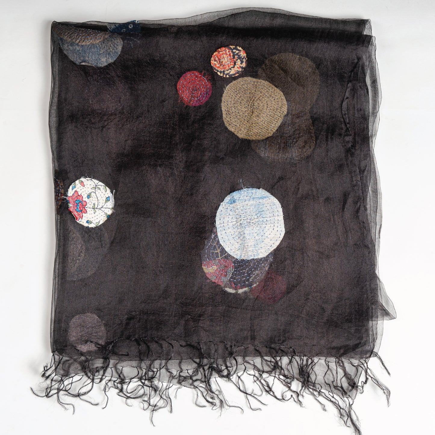 Dotted Patchwork Organza Scarf