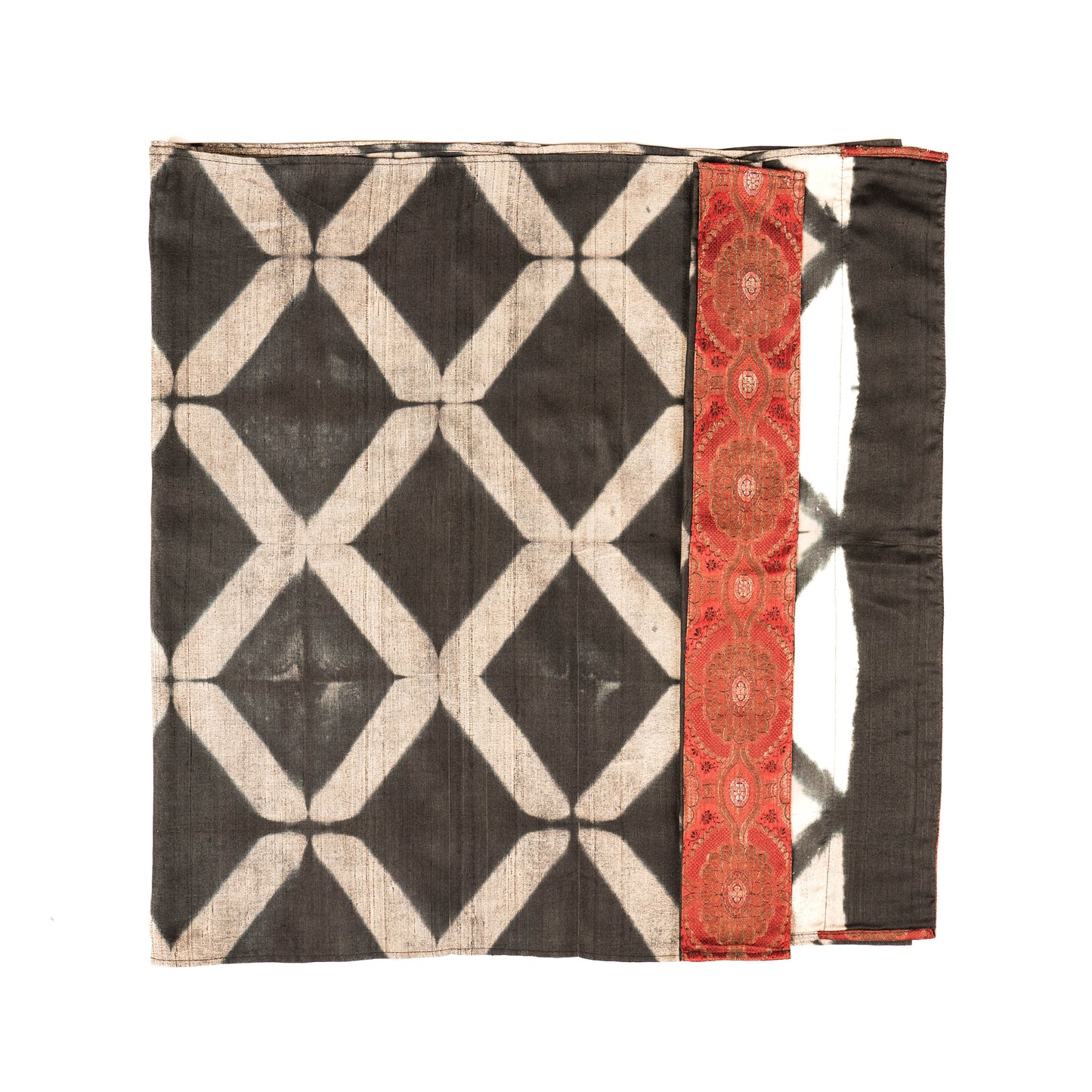 Constellation Clamp-Shibori Scarf (Brocade Border)