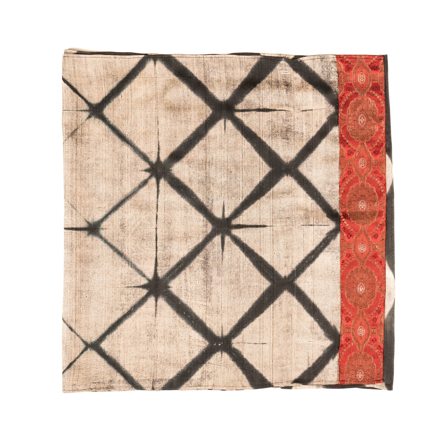 Constellation Clamp-Shibori Scarf (Brocade Border)