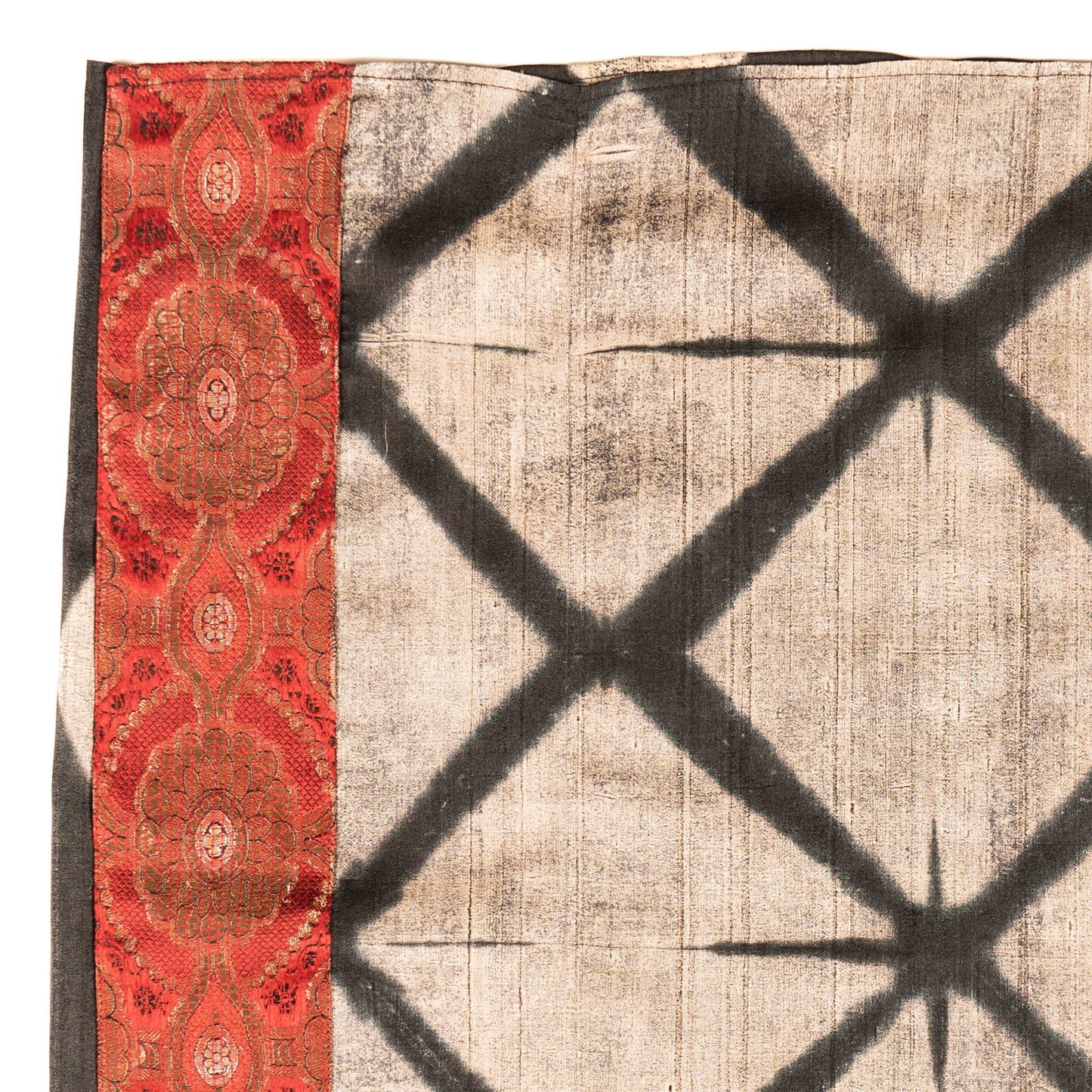 Constellation Clamp-Shibori Scarf (Brocade Border)