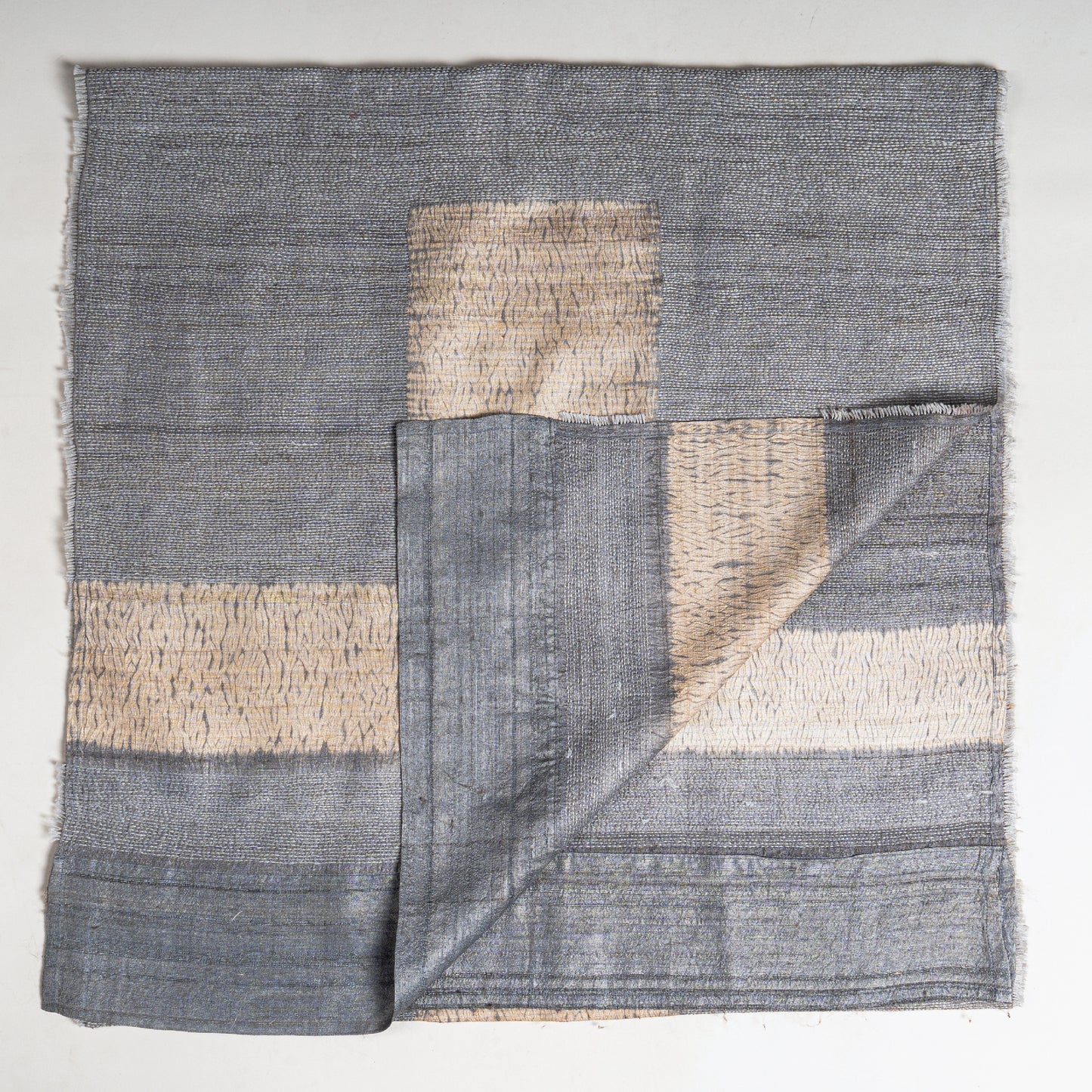 Geometry in Shibori Scarf (with pashmina lining)
