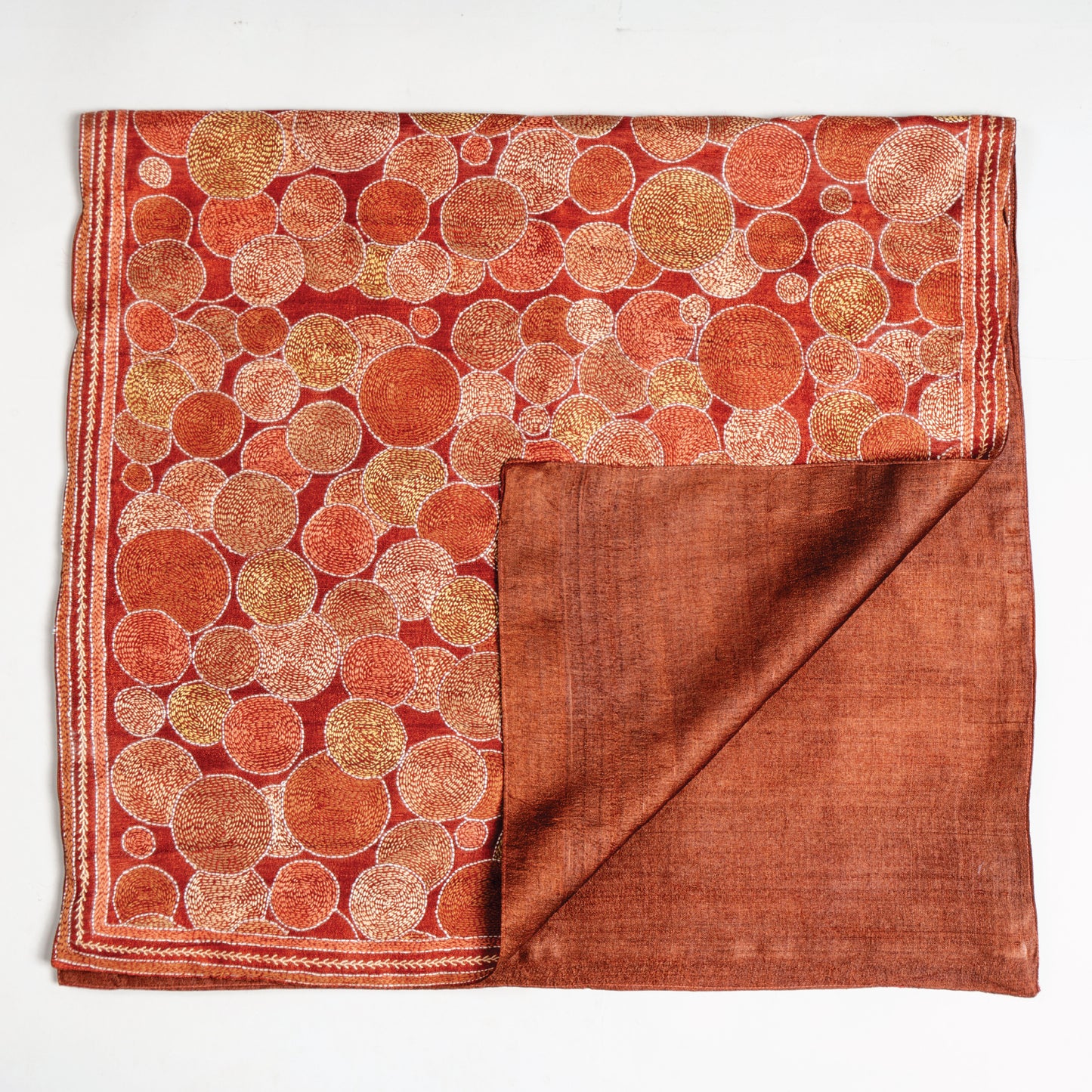 Woodland Kantha Scarf (with rust lining)