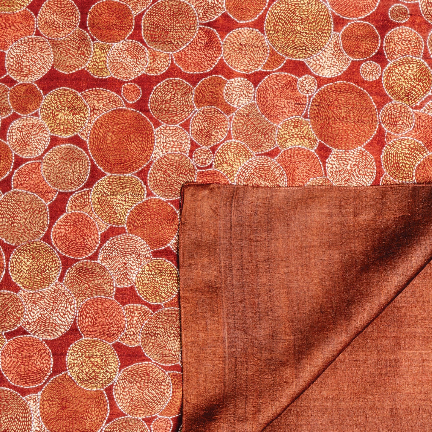 Woodland Kantha Scarf (with rust lining)