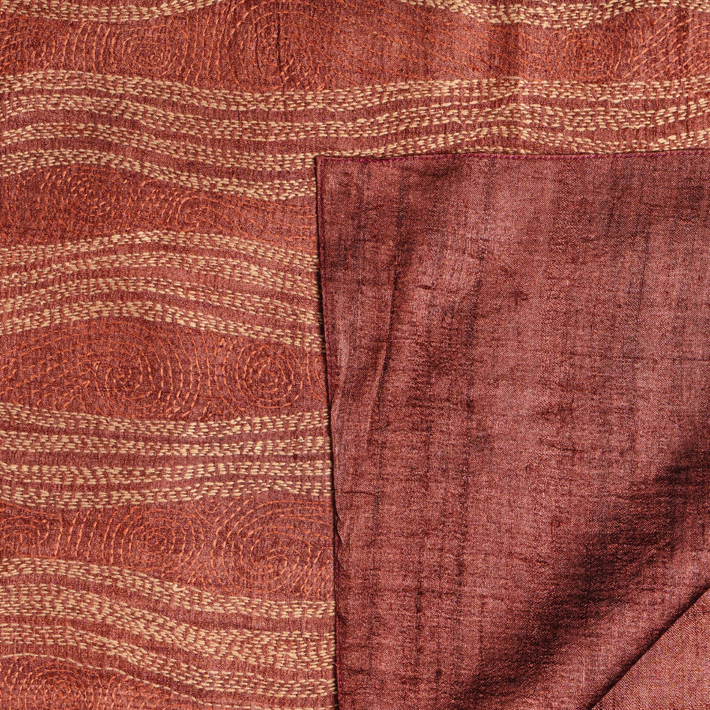 Seashore Kantha Scarf (with rust lining)