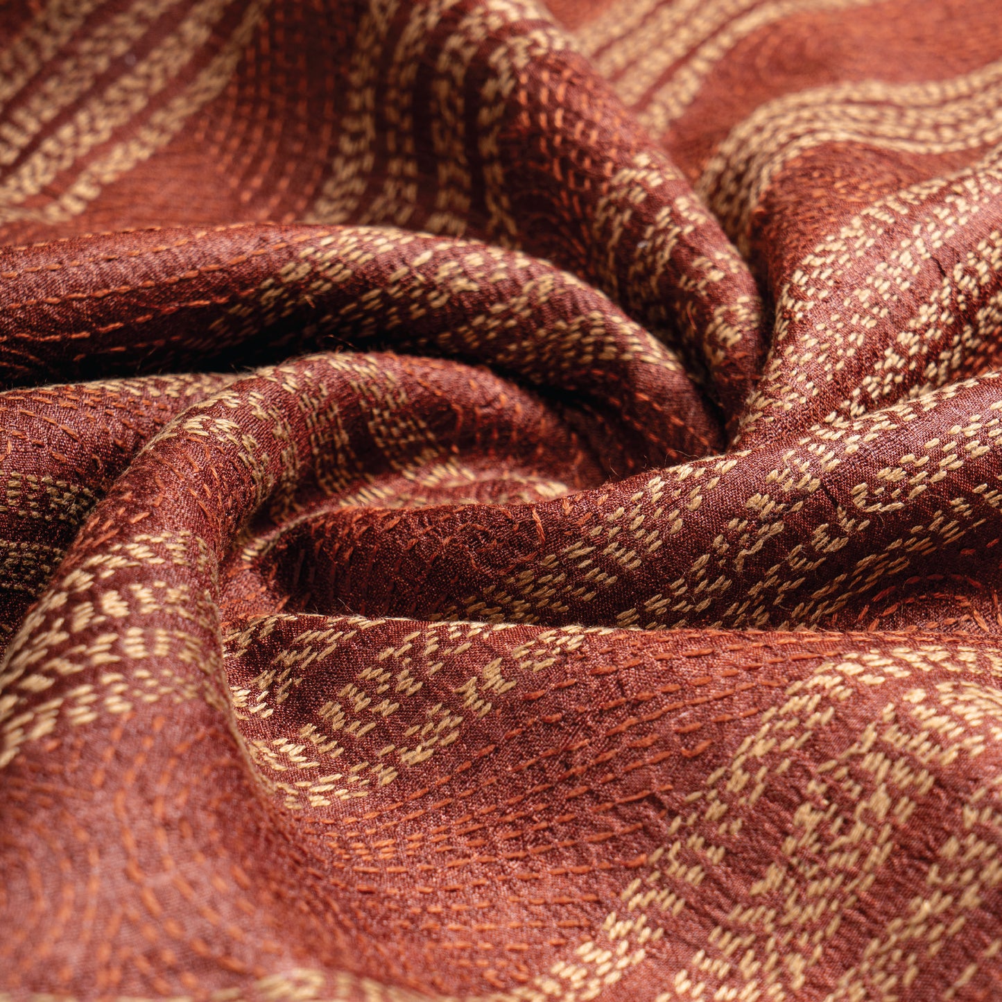 Seashore Kantha Scarf (with rust lining)