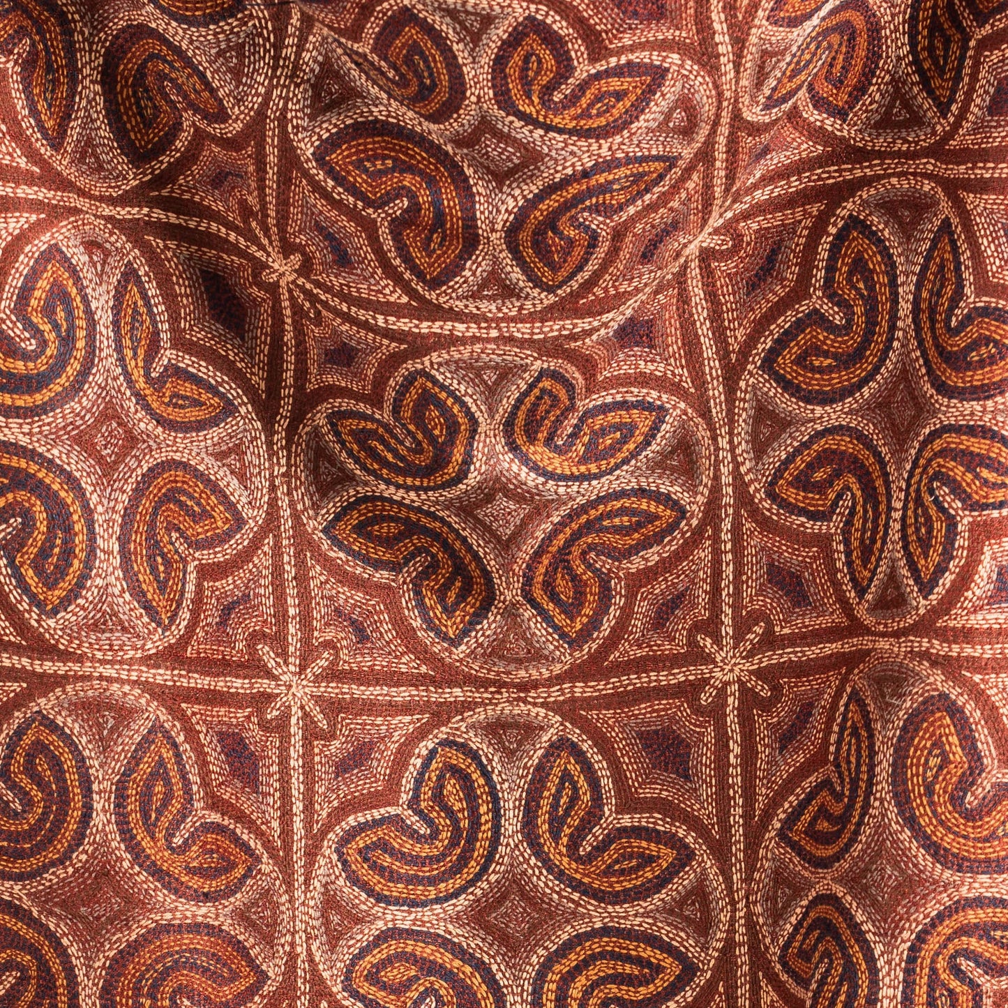 Quatrefoil Kantha Scarf (With Rust Lining)
