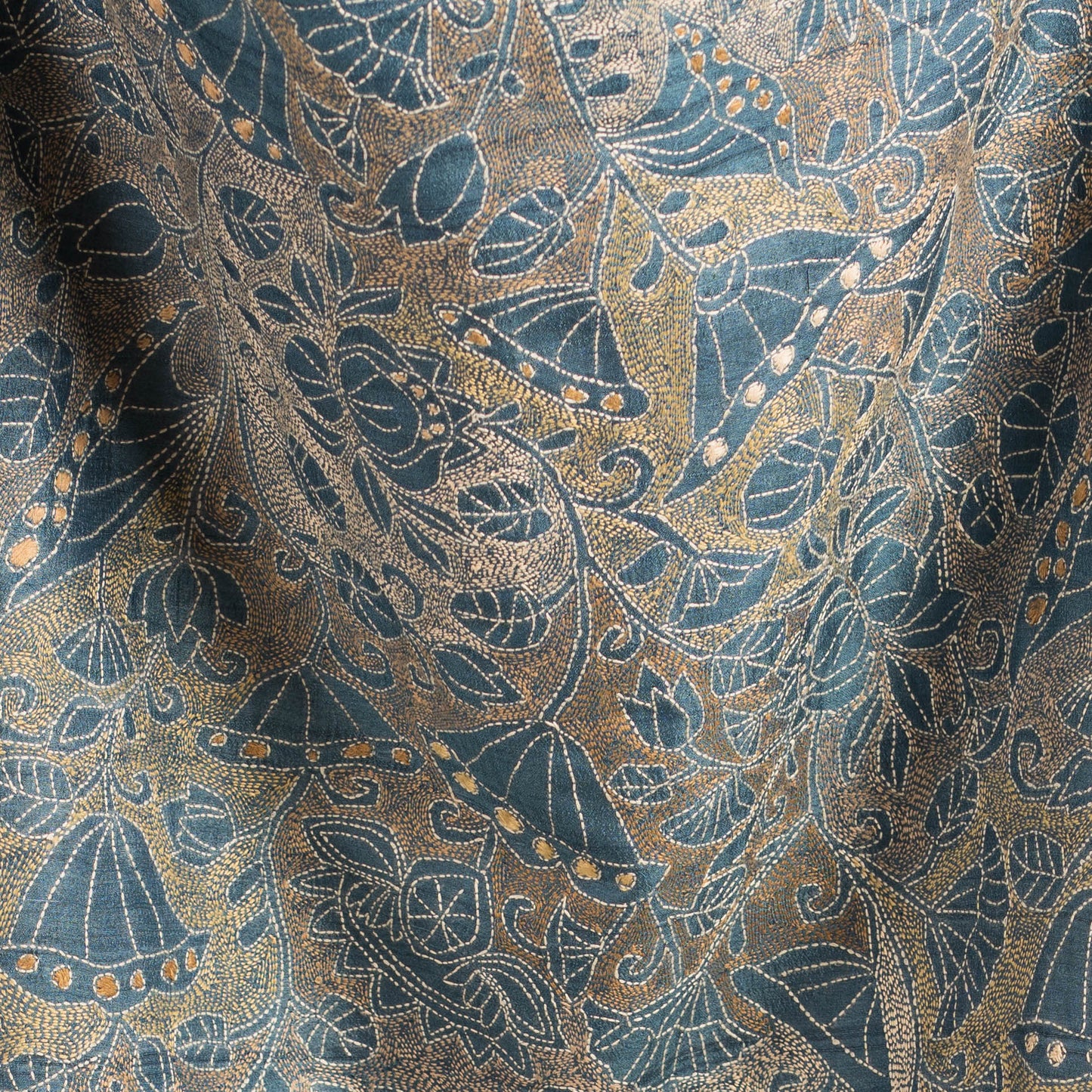 Nymphaea Kantha scarf (with Indigo Lining)