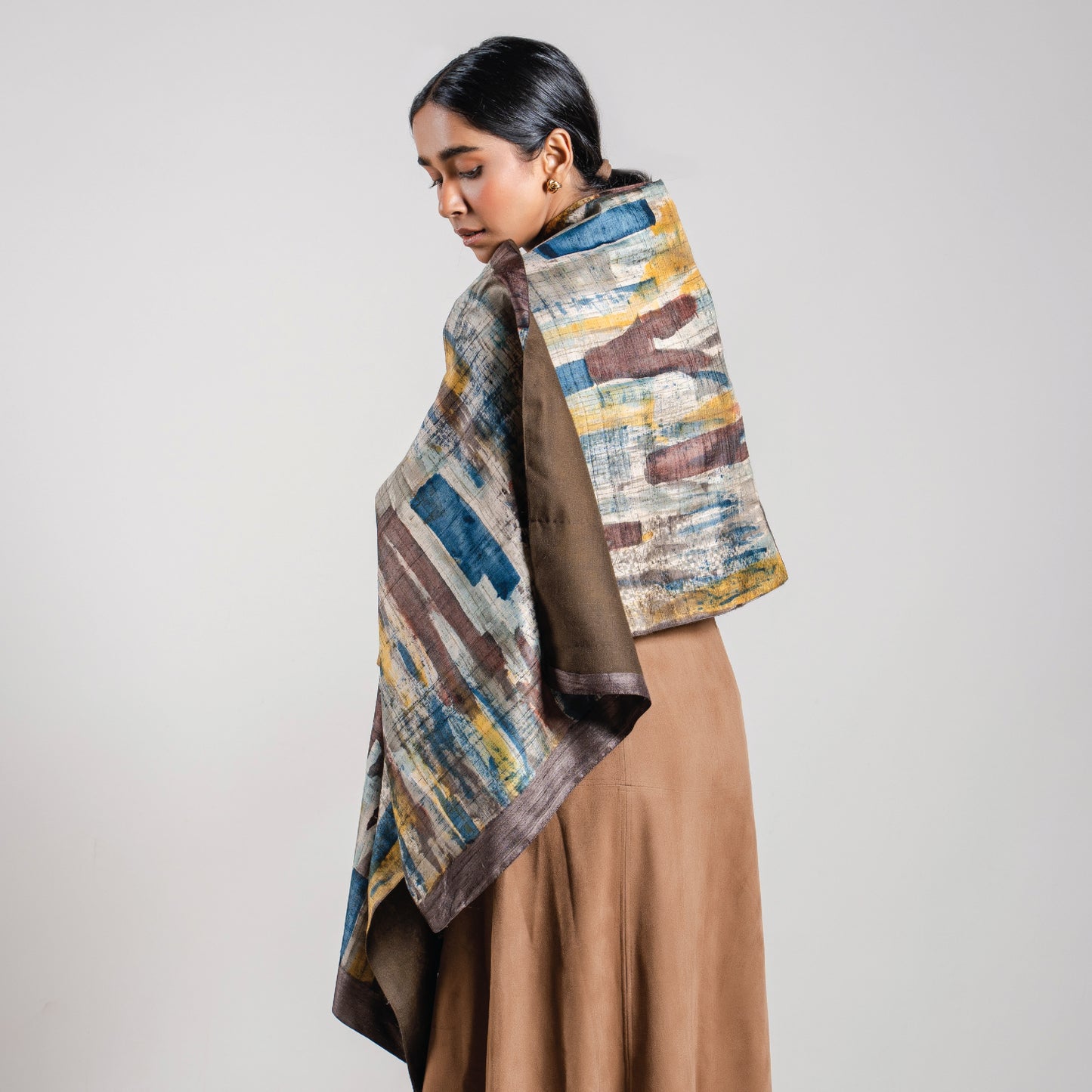 Artisanal "Kandinsky" Scarf (with pashmina lining)