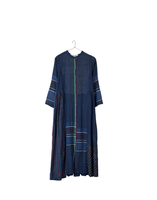 Injiri, AMBER-233 Ladies Dress INDIGO 50% Cotton, 50% Silk XL-1