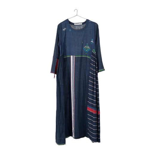 Injiri, AMBER-234 Ladies Dress INDIGO 100% Cotton XL-1