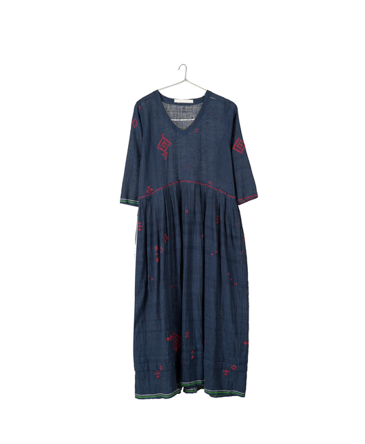 Injiri, AMBER-235 Ladies Dress INDIGO 100% Cotton XL-1