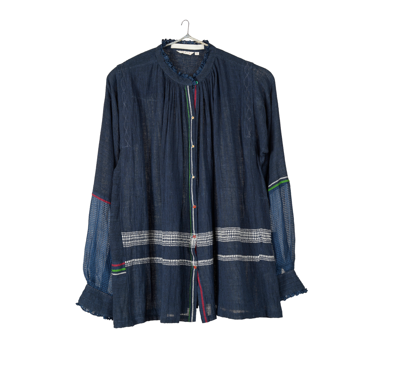 Injiri, AMBER-240 Ladies Shirt INDIGO 50% Cotton, 50% Silk