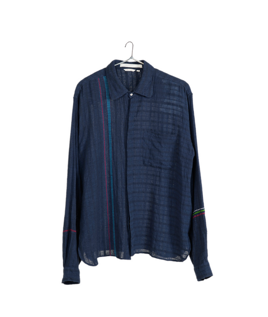 Injiri, AMBER-250 Men's Shirt INDIGO 100% Cotton M