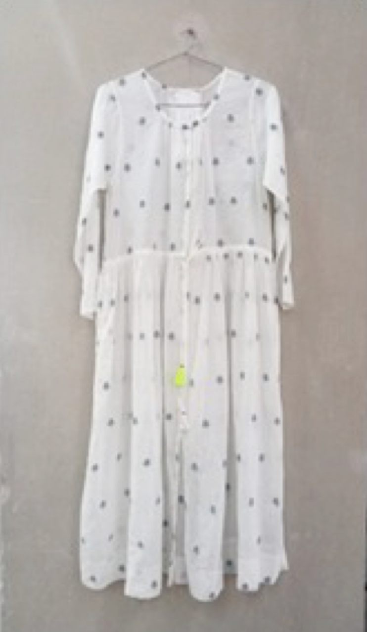 Injiri, PC-7781 Ladies Dress WHITE 100% Cotton L