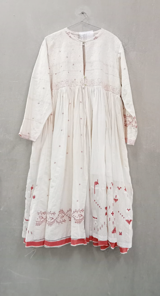 Injiri, PC-7849 Ladies Dress WHITE 100% Cotton XL-1