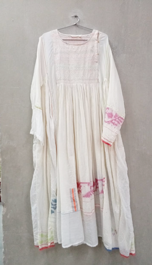 Injiri, pc-7933 Ladies Dress white 100% Cotton M