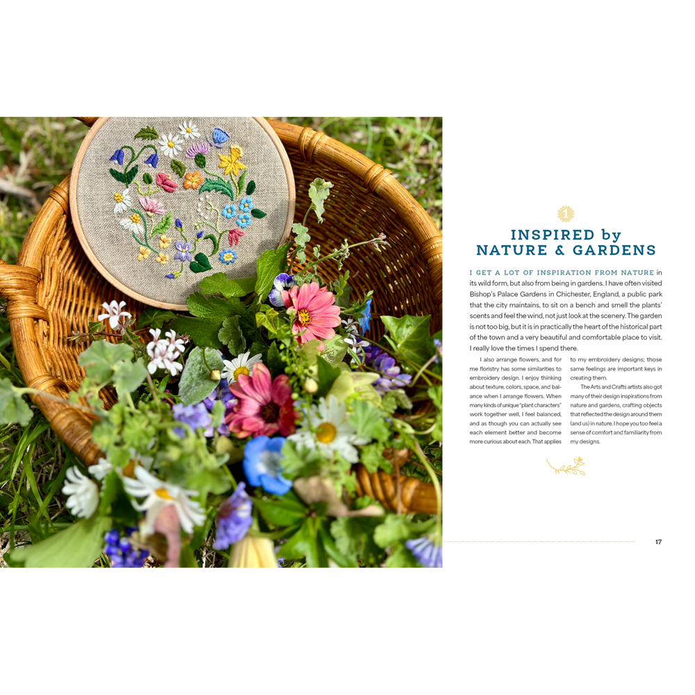 Wild Embroidery: 16 Botanical Designs Inspired By The Beauty Of The Art & Crafts Movement, Noriko Livingstone