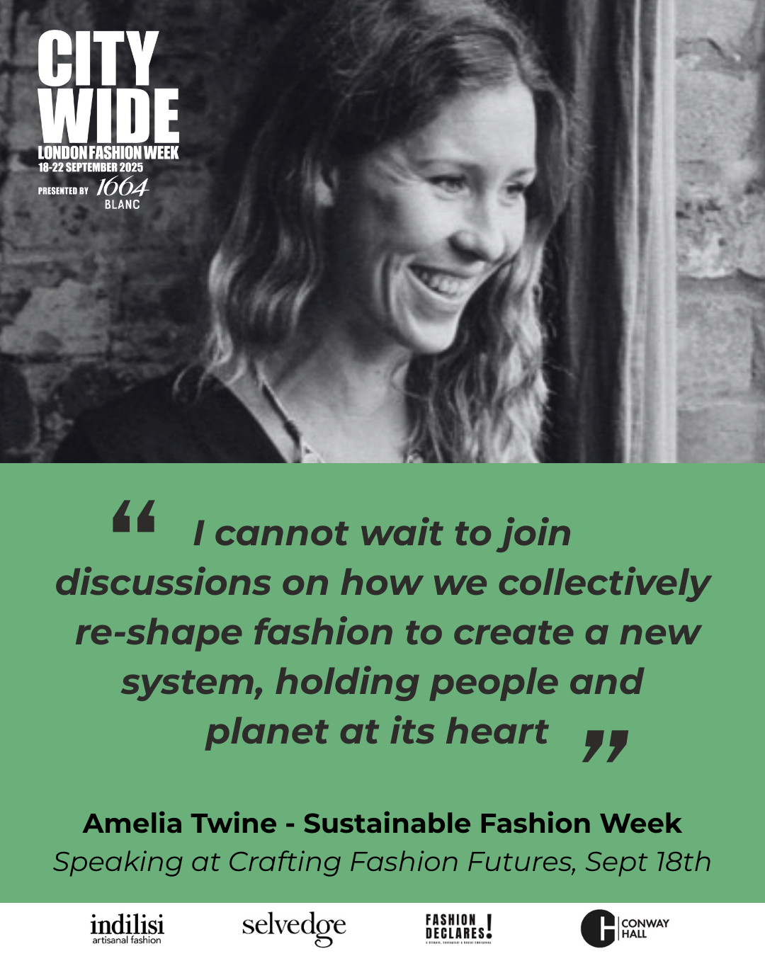 Thursday 18 September, 11-5 p.m.: Symposium: Crafting Regenerative Fashion and Textile Futures with Safia Minney