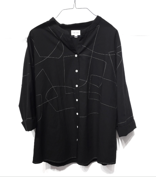 Soham Dave, Shadow Shapes Shirt Black