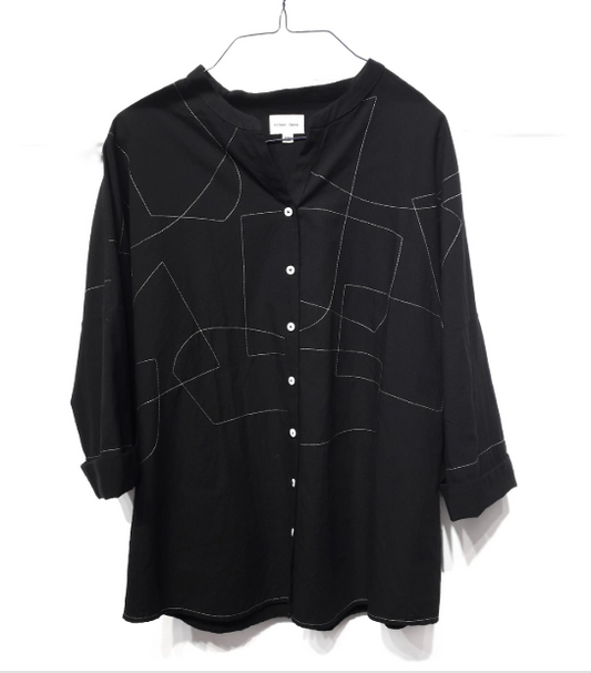 Soham Dave, Shadow Shapes Shirt Black