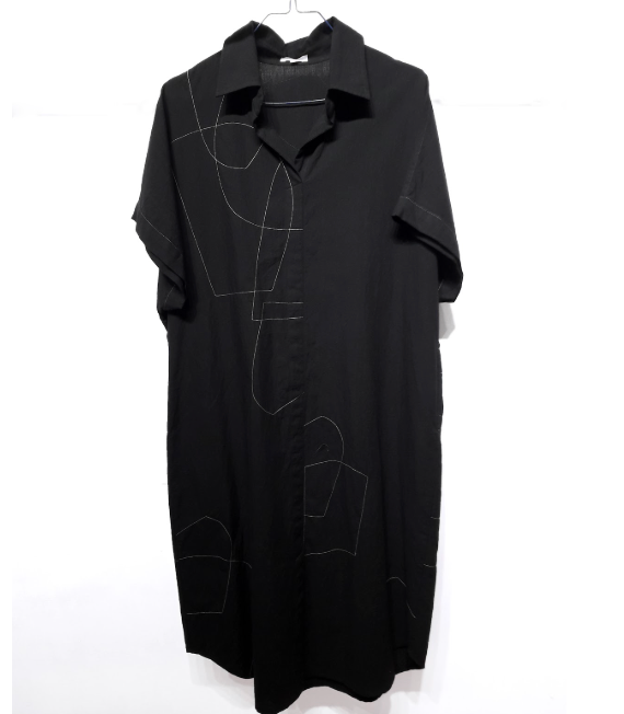 Soham Dave, Light Shapes Kimono Black