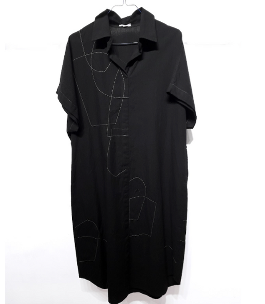 Soham Dave, Light Shapes Kimono Black