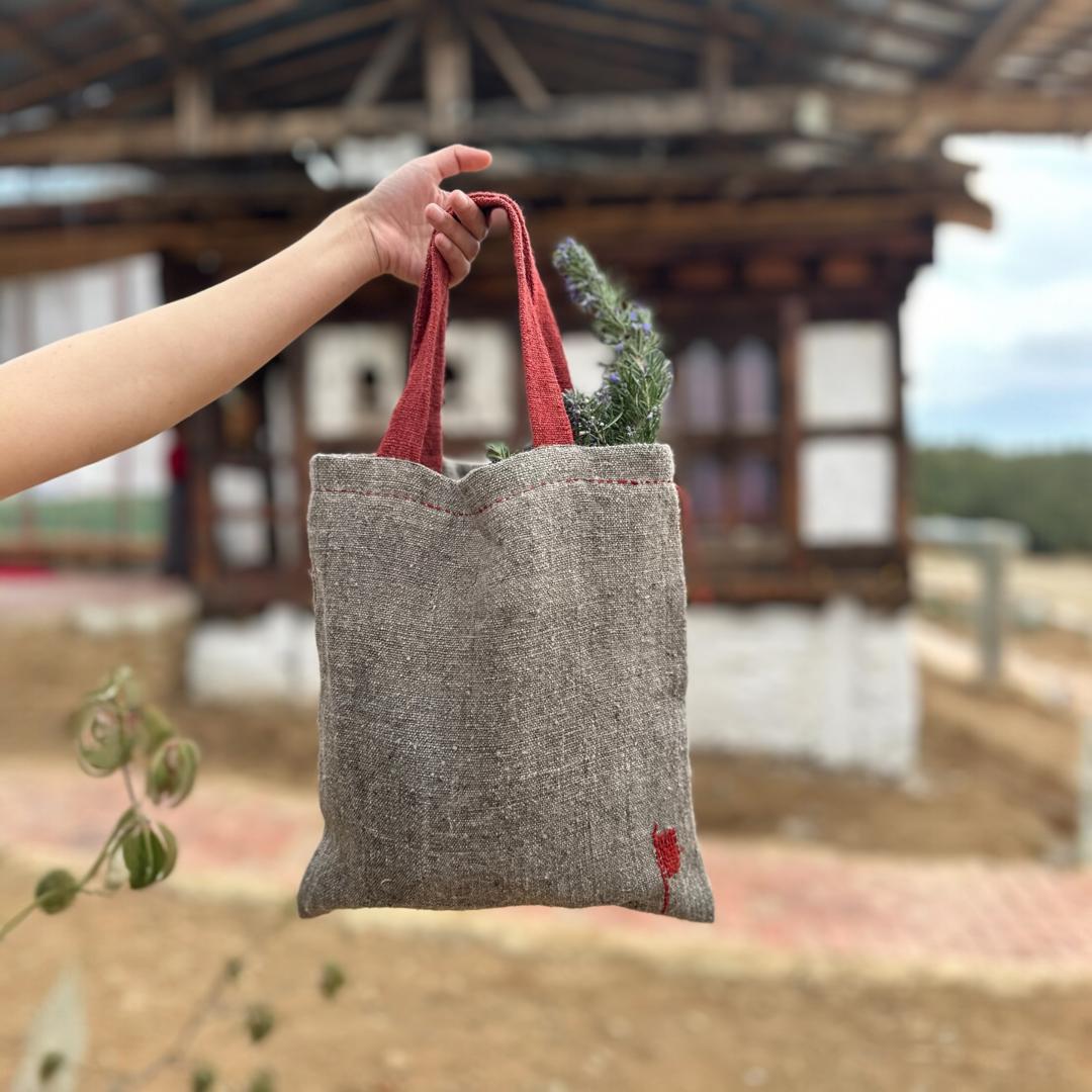 Bhutan, Colours of Bhutan, Nettle Tote (Madder on Dogwood)