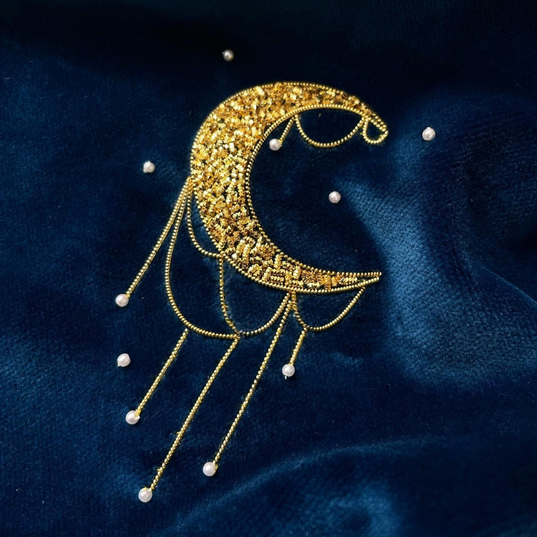 Tuesday 30 September, 10.30-5 p.m.: Studio Tour and Workshop: Celestial Moon Goldwork Embroidery with Hand & Lock