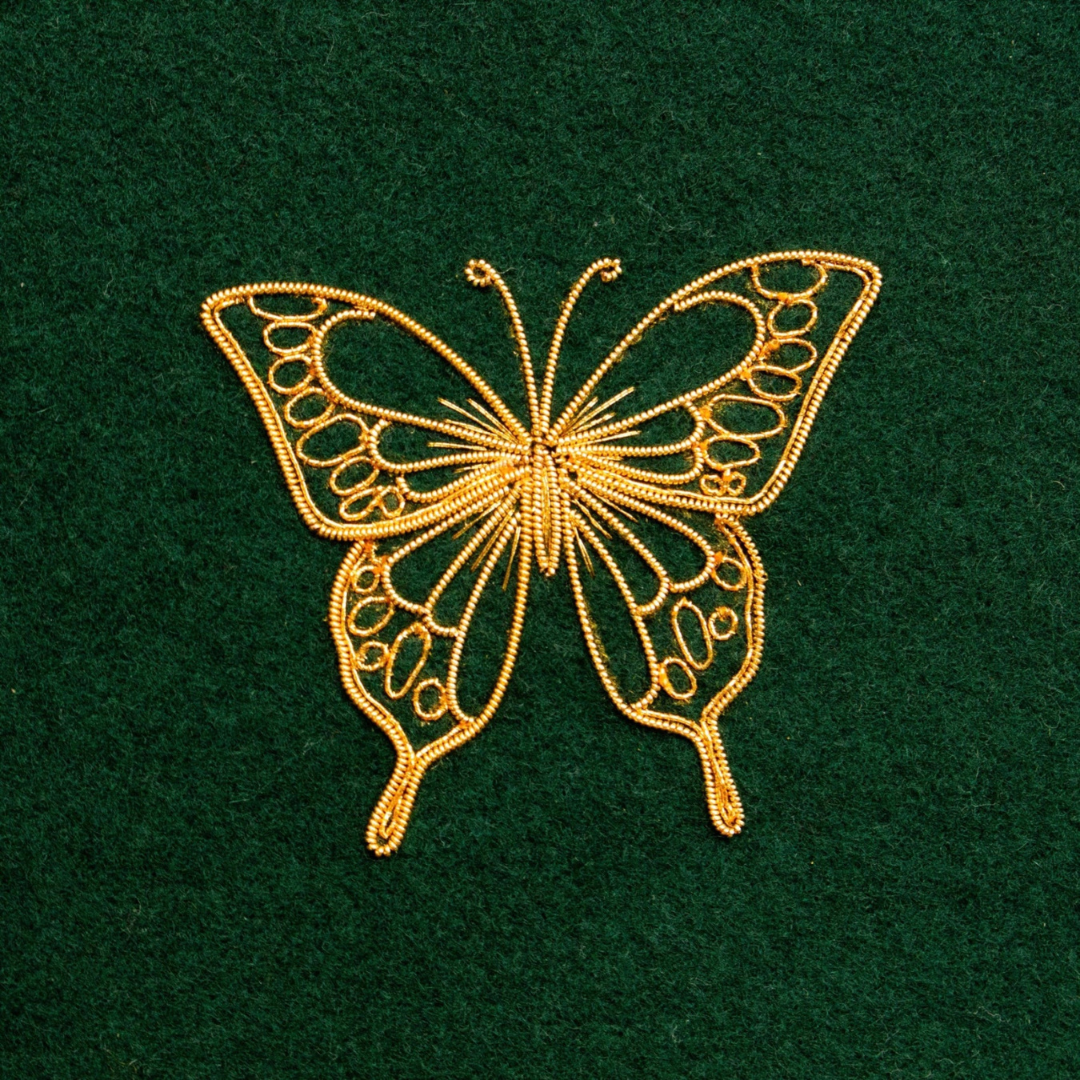 Tuesday 23 September, 10.30-5 p.m.: Studio Tour and Workshop: Filigree Butterfly Goldwork Embroidery with Hand & Lock