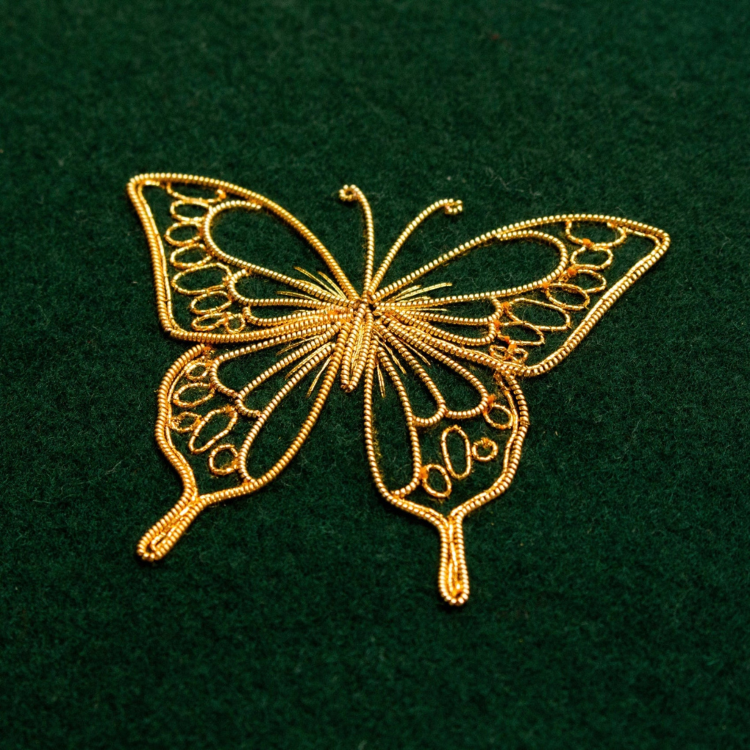 Tuesday 23 September, 10.30-5 p.m.: Studio Tour and Workshop: Filigree Butterfly Goldwork Embroidery with Hand & Lock