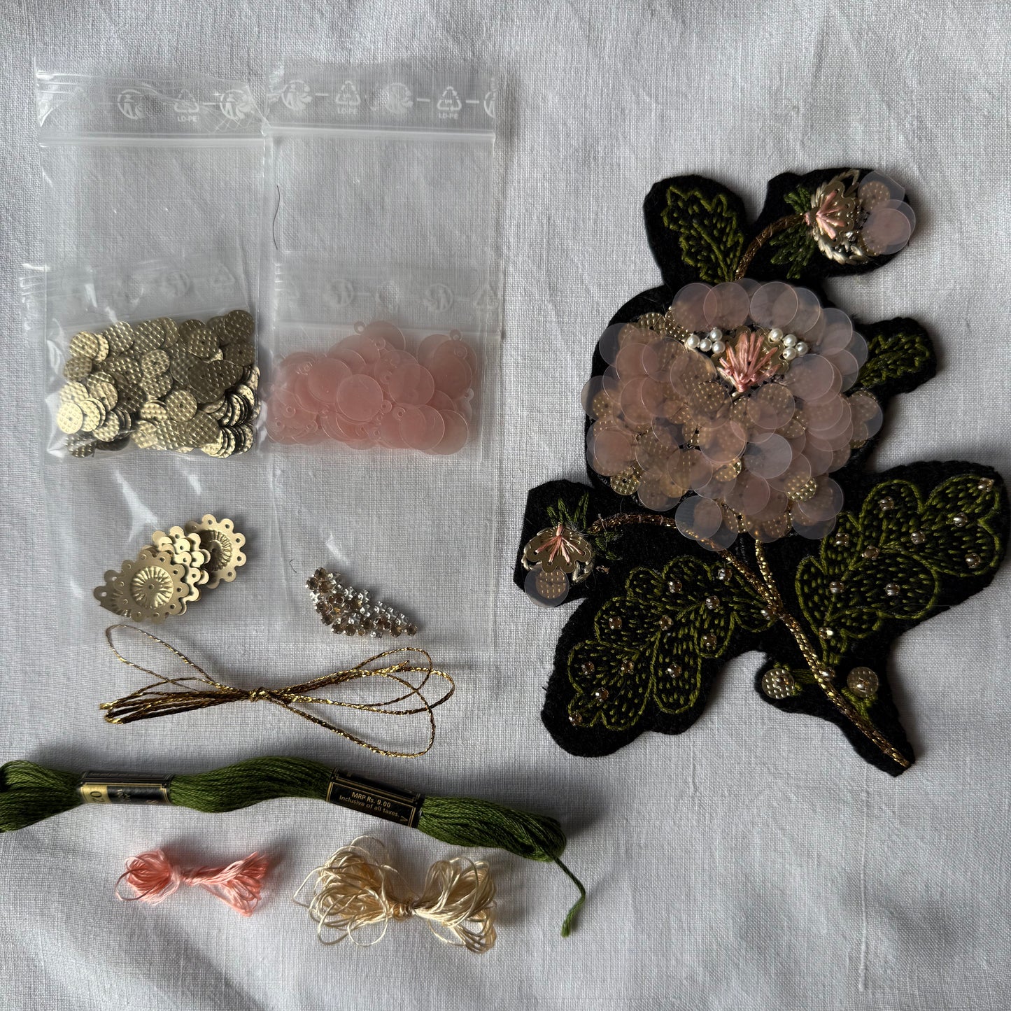 Saturday 1 & Saturday 15 November 2025, 2 - 5pm GMT, Embroider a Sequinned Flower with Nadia Albertini