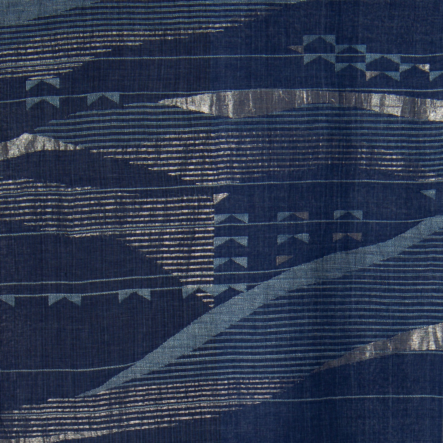 India, Karomi Crafts & Textile, Waves Reef Indigo Stole