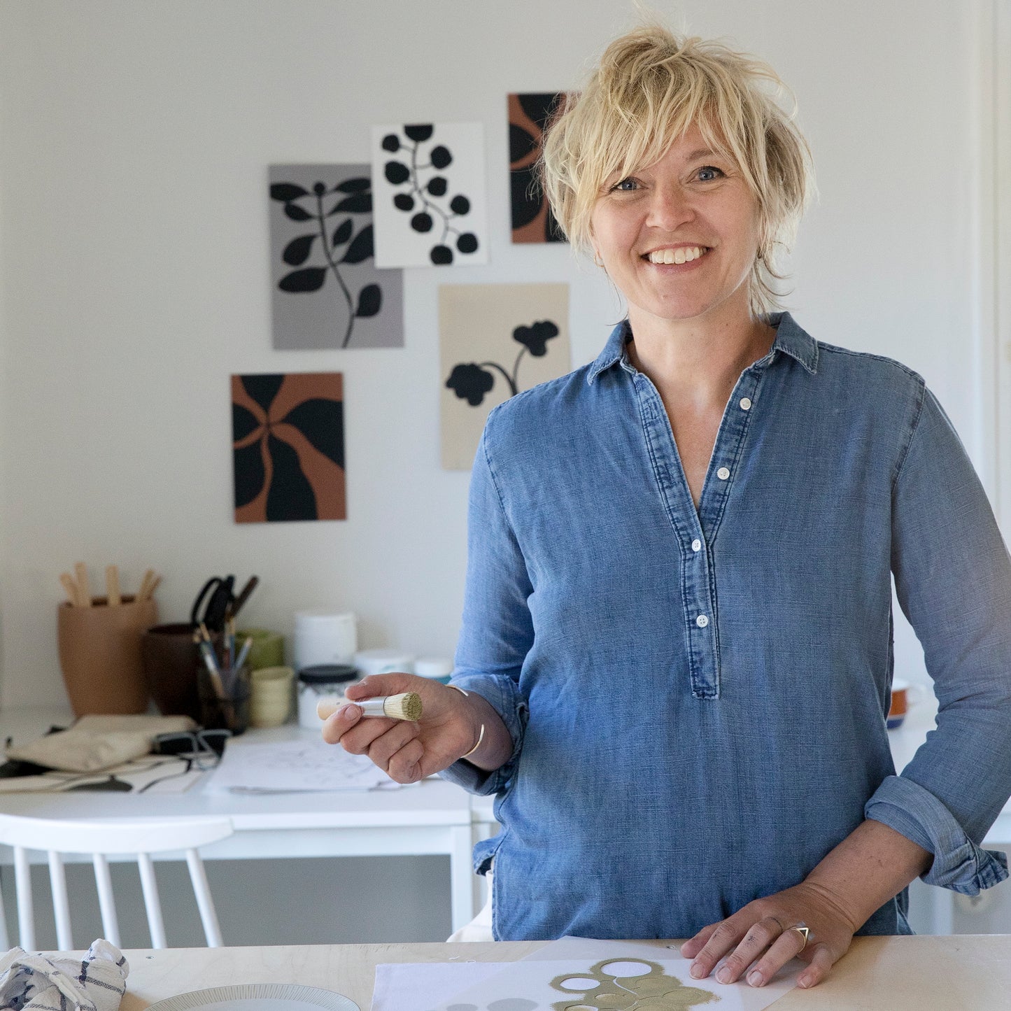 Saturday 26 September, 2-5 p.m. (BST): Online Workshop, Stencil New Designs on Revived Fabric with Lotta Jansdotter