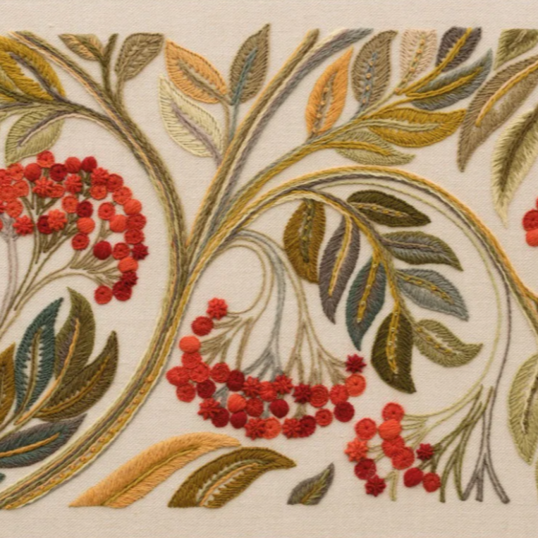 Tuesday 30 September, 10-4 p.m.: Workshop: Rowan Tree Crewelwork with Phillipa Turnbull of The Crewel Work Company