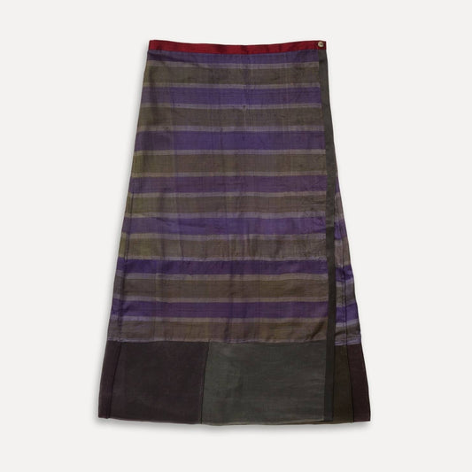 Turkey, Gönül Paksoy, Wrap-Around Colour-Blocked Silk Skirt