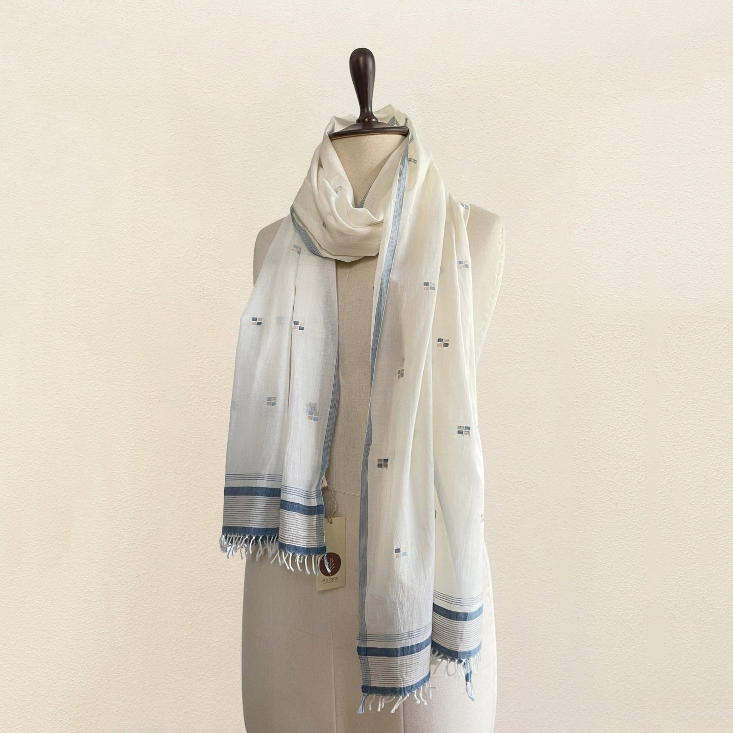 India, Karomi Crafts & Textile, Chawki Stole (Natural)