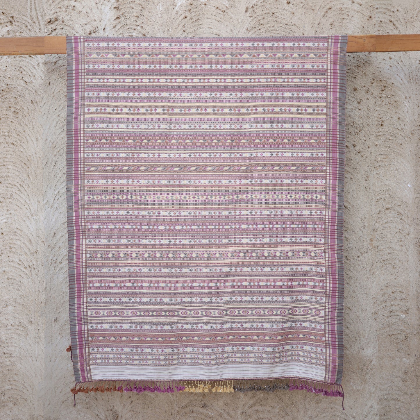 India, Vankar Vishram Valji Weaving, Shawl Handwoven in Cotton