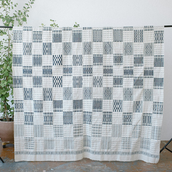 Ivory Coast & USA, Five Six Textiles, Artisanal Bedspread Indigo