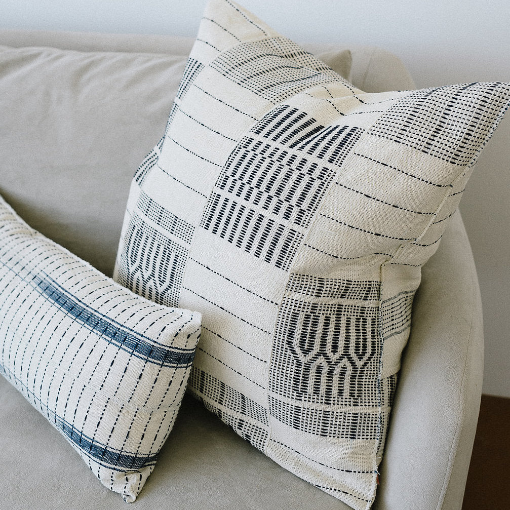 Ivory Coast & USA, Five Six Textiles, Artisanal Pillow Indigo