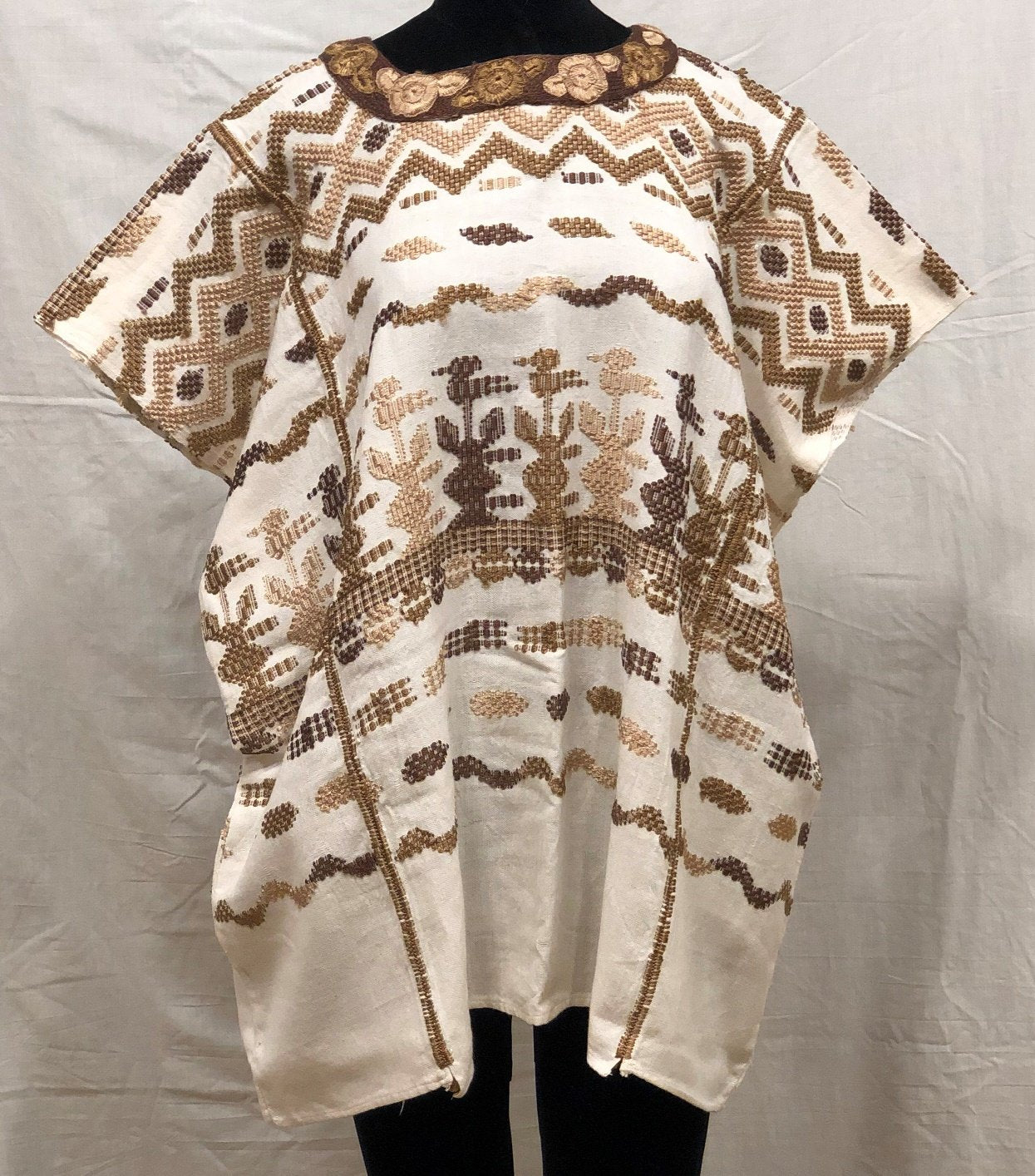 Guatemala, Casa de Artes'/Nelly Menchu, Brown and White Huipil