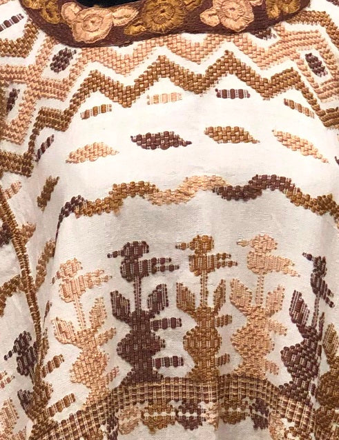 Guatemala, Casa de Artes'/Nelly Menchu, Brown and White Huipil