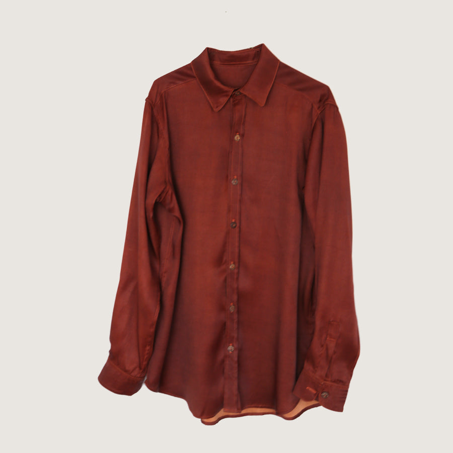 China, Noir Mud Silk / Marcella Echavarria, Coco Blouse Rust  Mud Silk