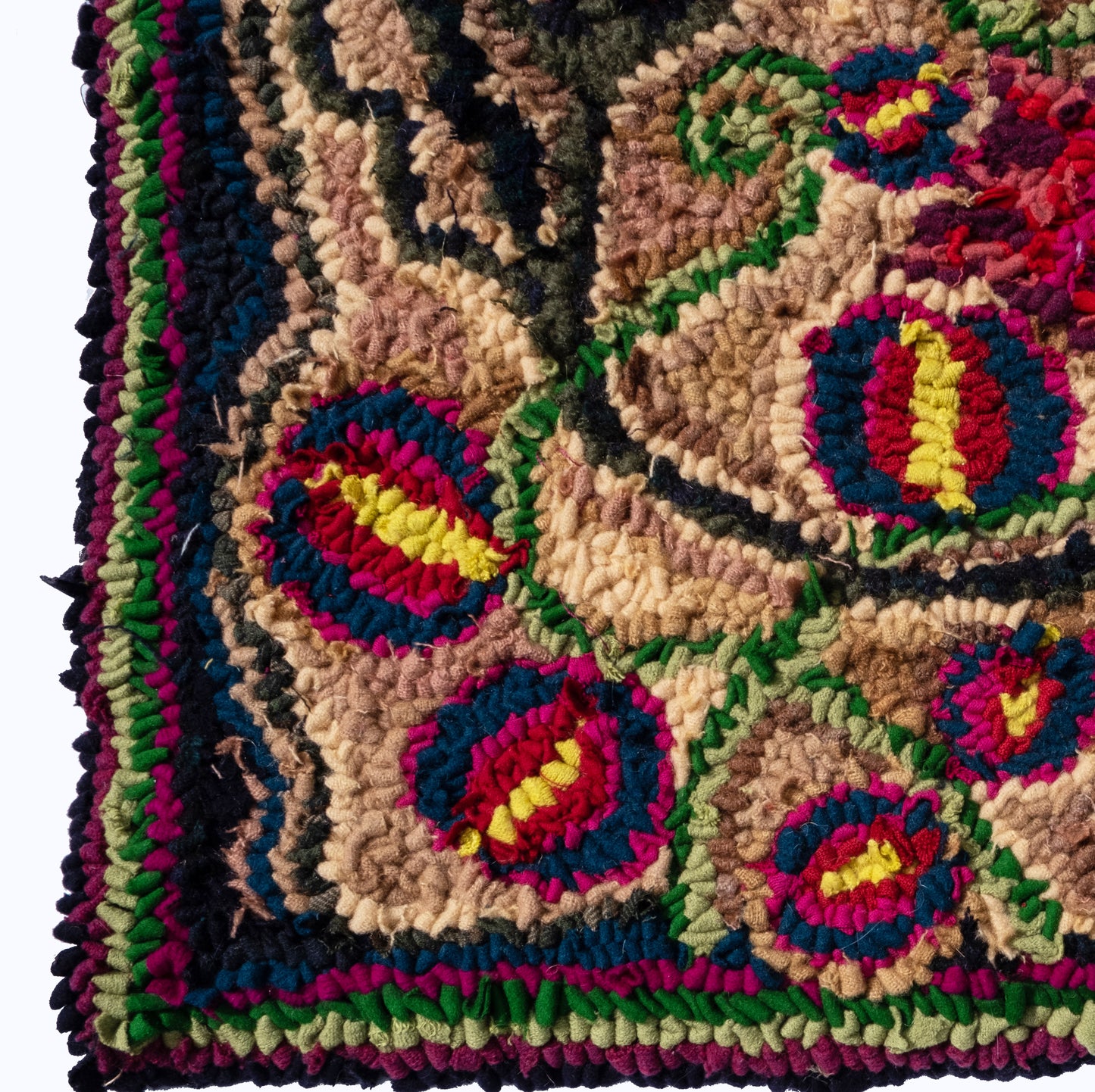 England, Lu Mason, 'Flowers' Rag Rug