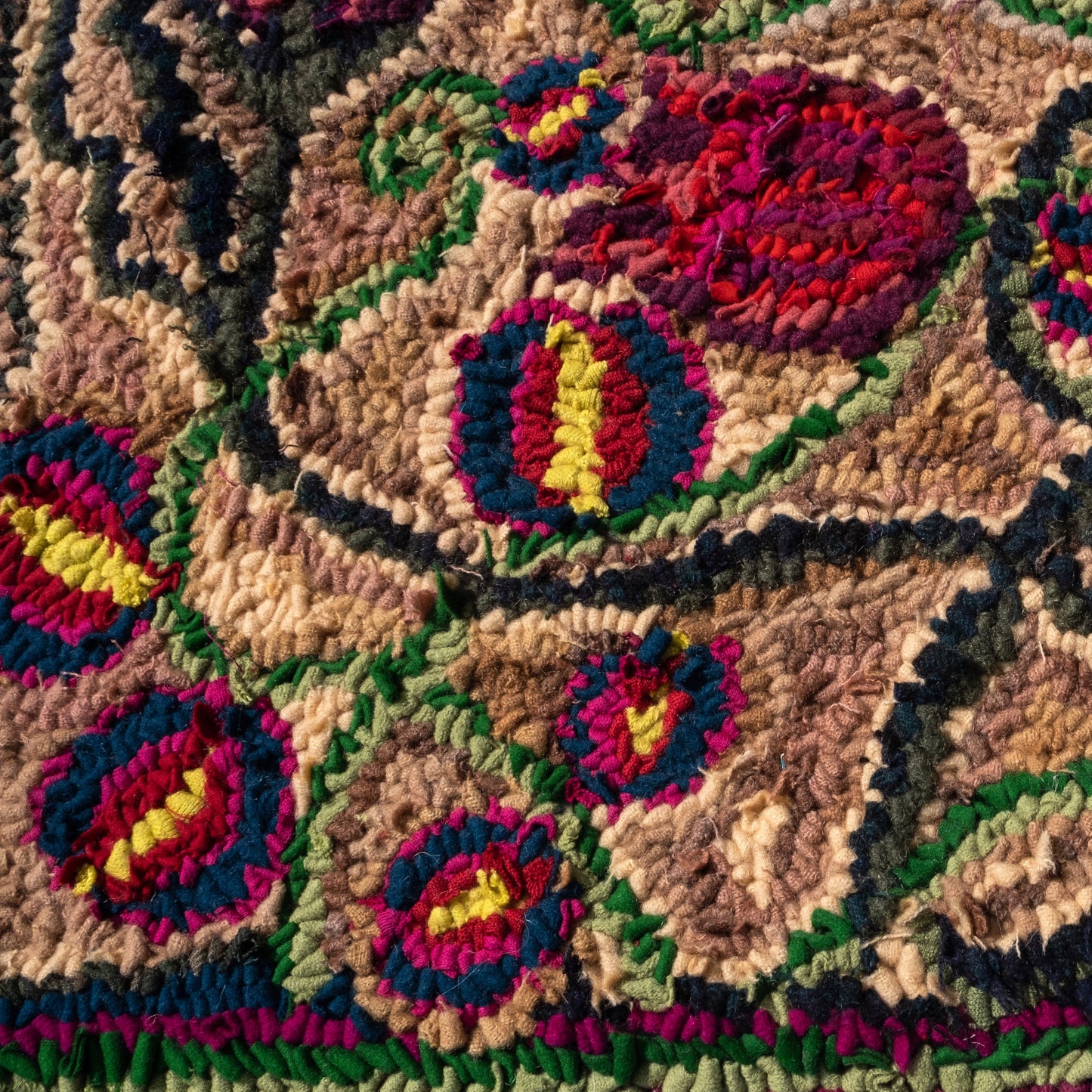 England, Lu Mason, 'Flowers' Rag Rug