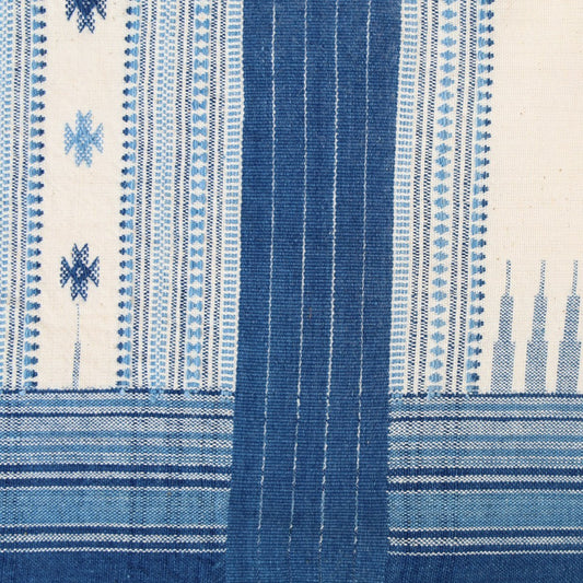 India, Siju Shamji Vishram, Addhita Throw - Indigo/Natural