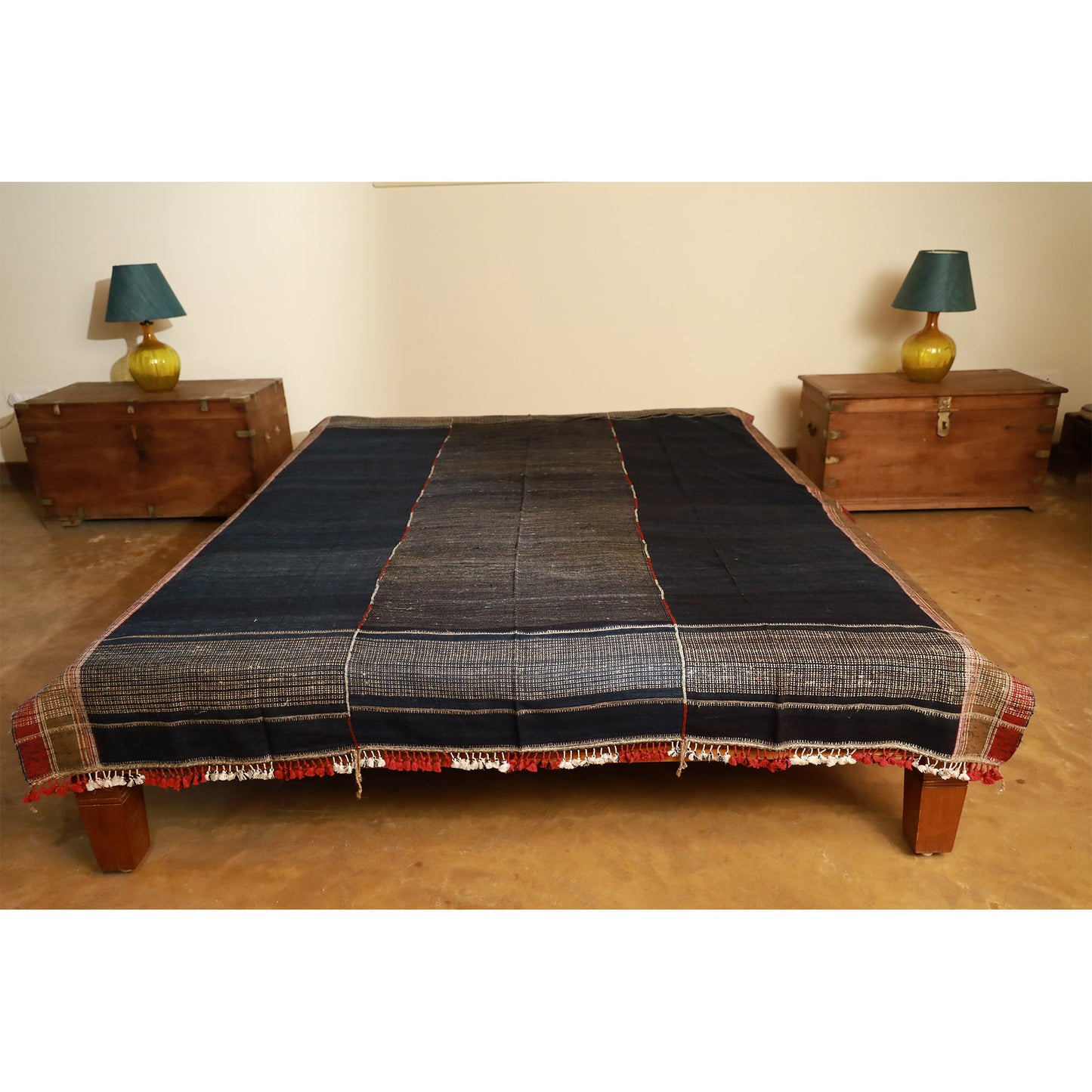 India,  Shamji Vankar Vishram Valji, Addhita Bedcover, Indigo Natural