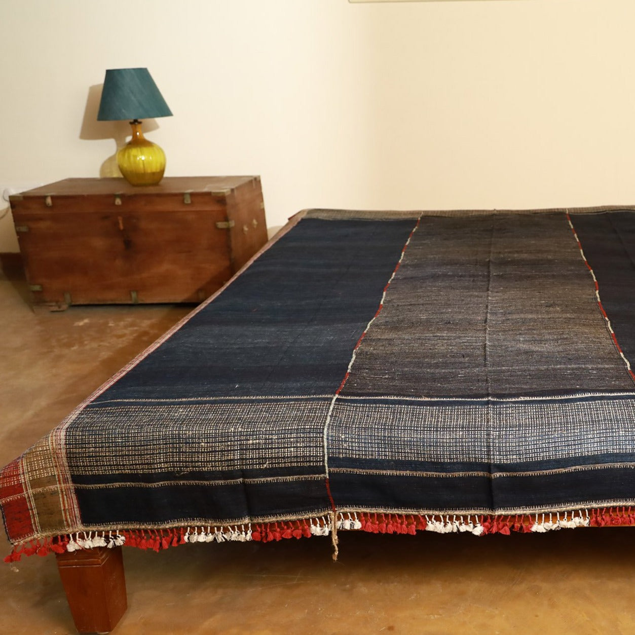 India, Shamji Vankar Vishram Valji, Addhita Bedcover, Indigo Natural