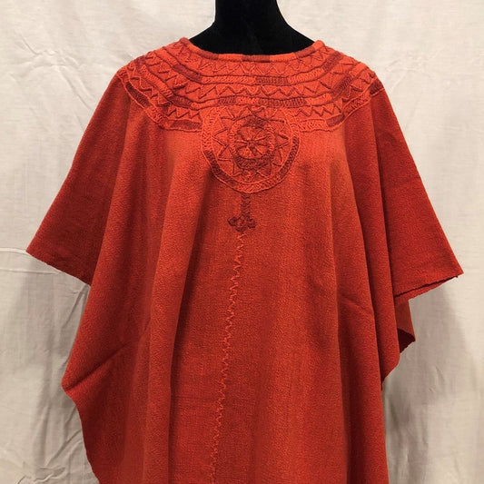 Guatemala, Casa de Artes'/ Rosario Cholotio, Orange and Red Huipil from Solola