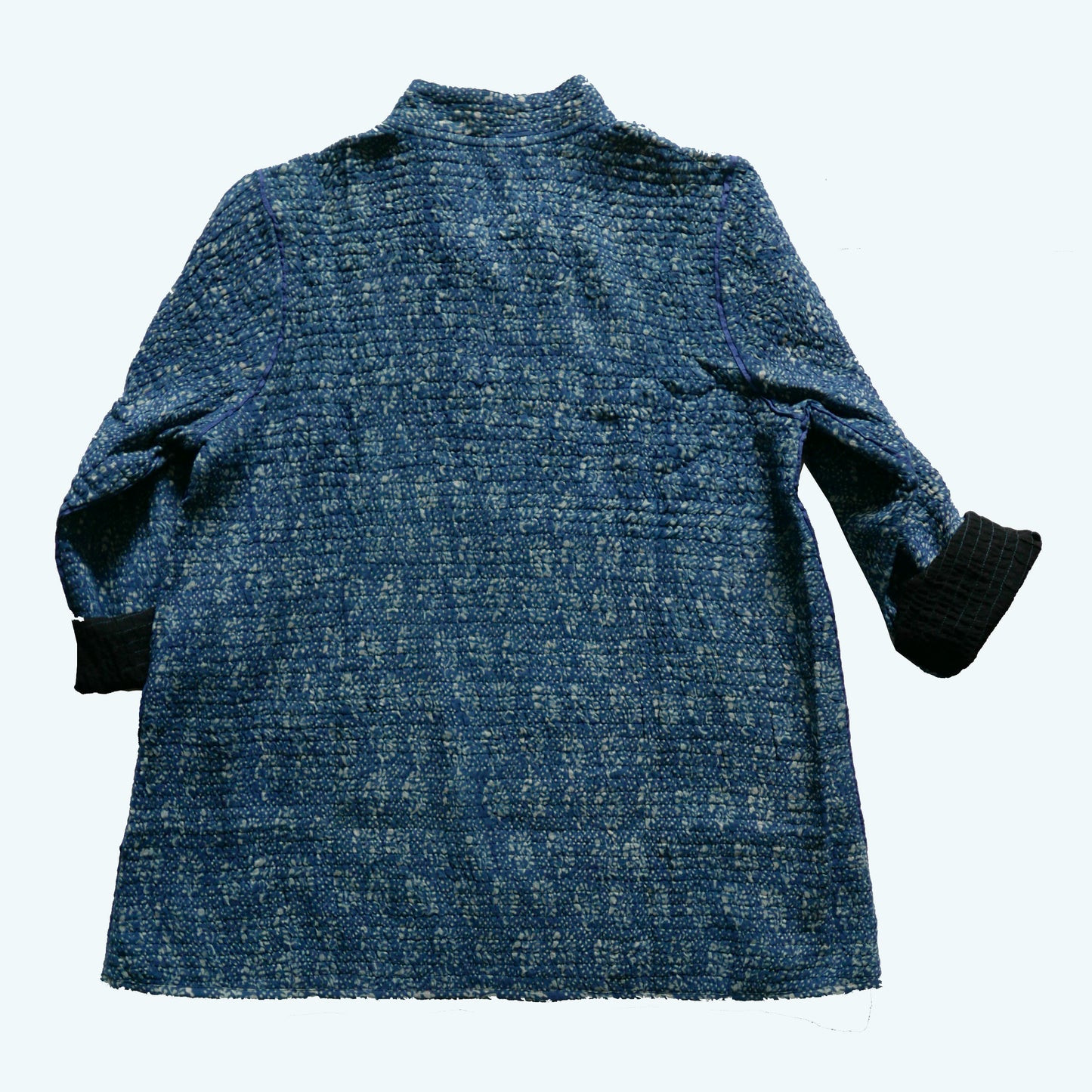 India, Indigene, Smocked Print & Wool Short Jacket (Reversible)